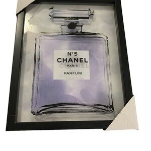 Chanel No 5 Framed Glass Art, Purple - NIP